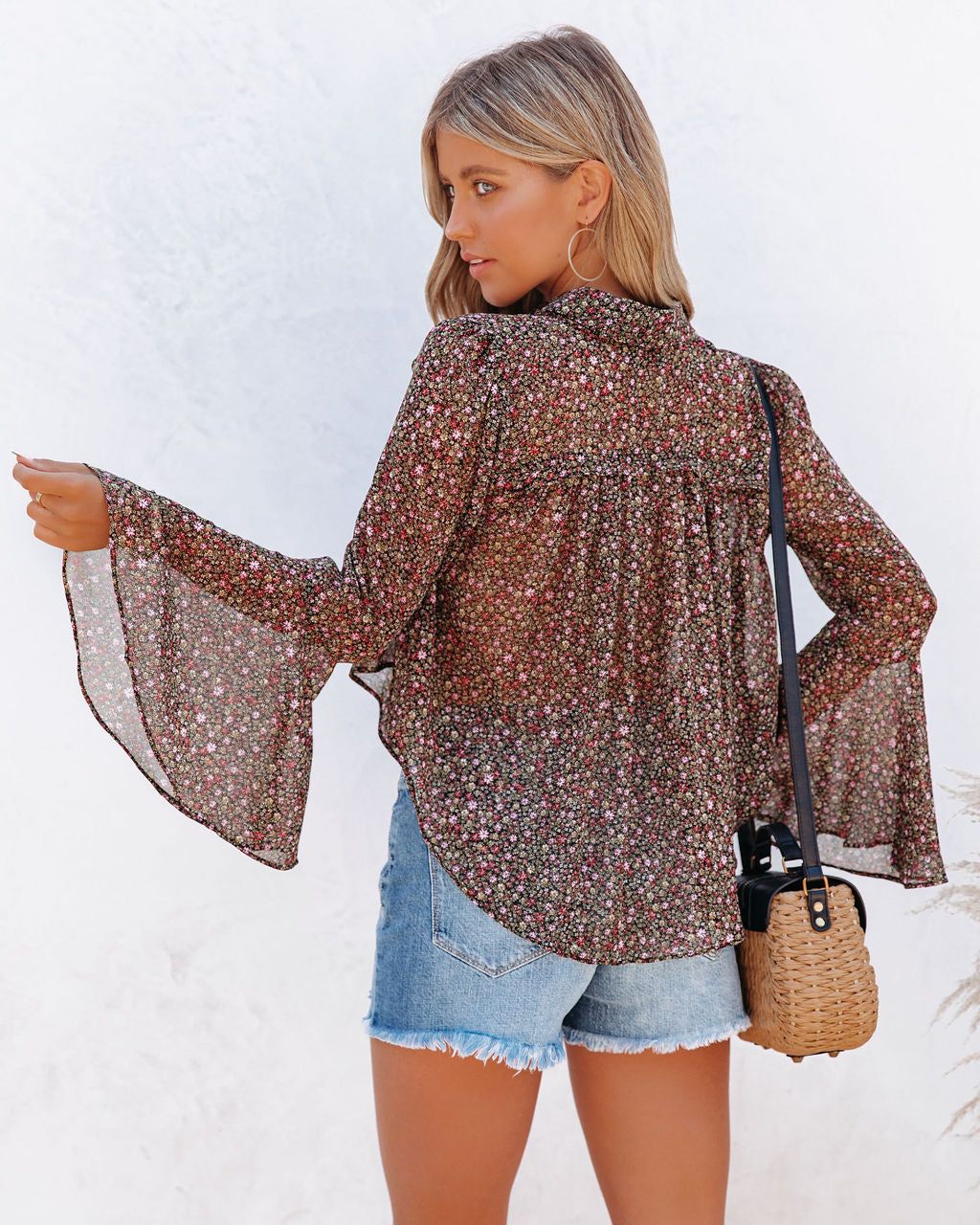 Balayage Printed Bell Sleeve Blouse - FINAL SALE sold by Vici product image thumbnail 2