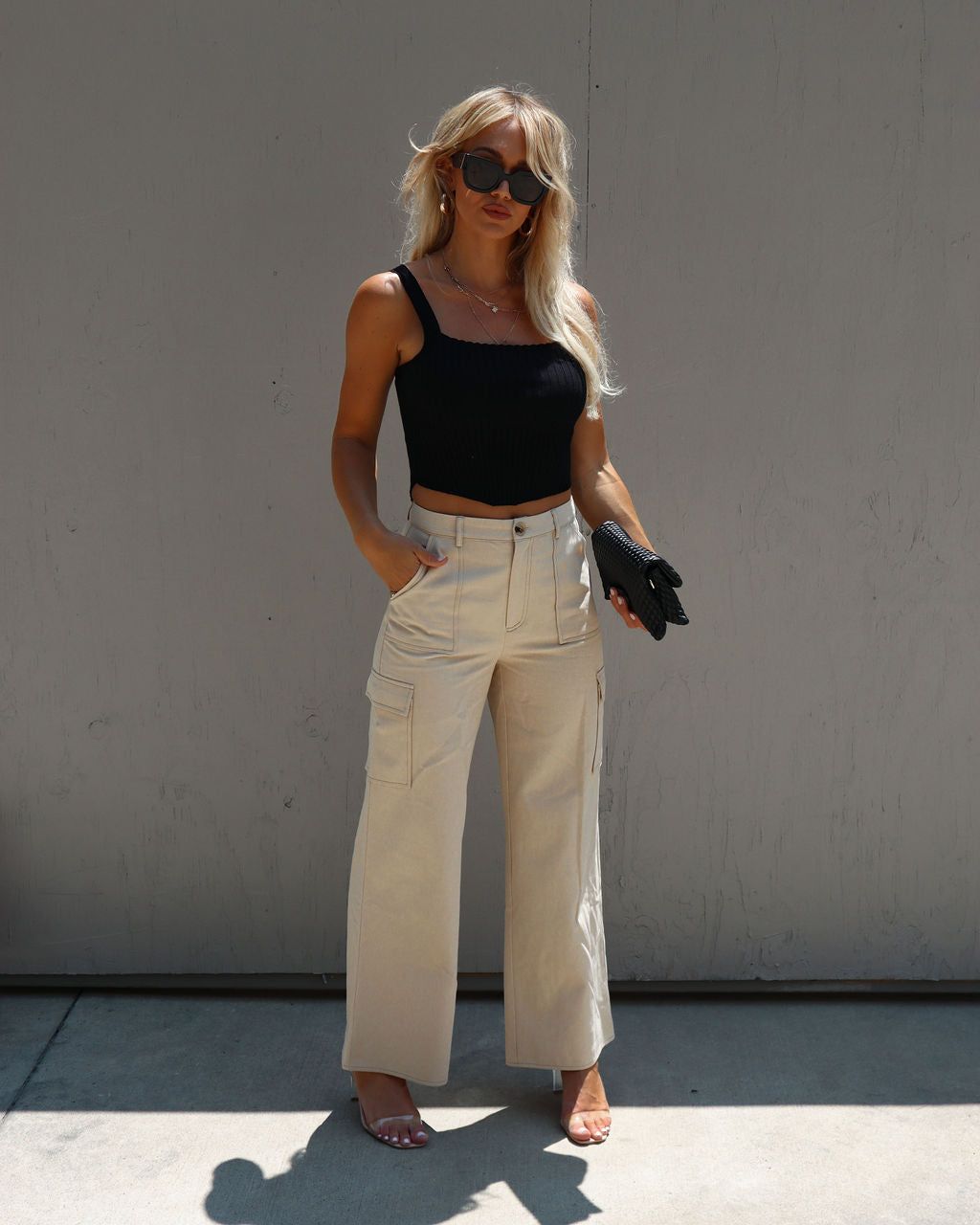 Clarina Ribbed Square Neck Crop Top - Black - FINAL SALE sold by Vici product image thumbnail 7