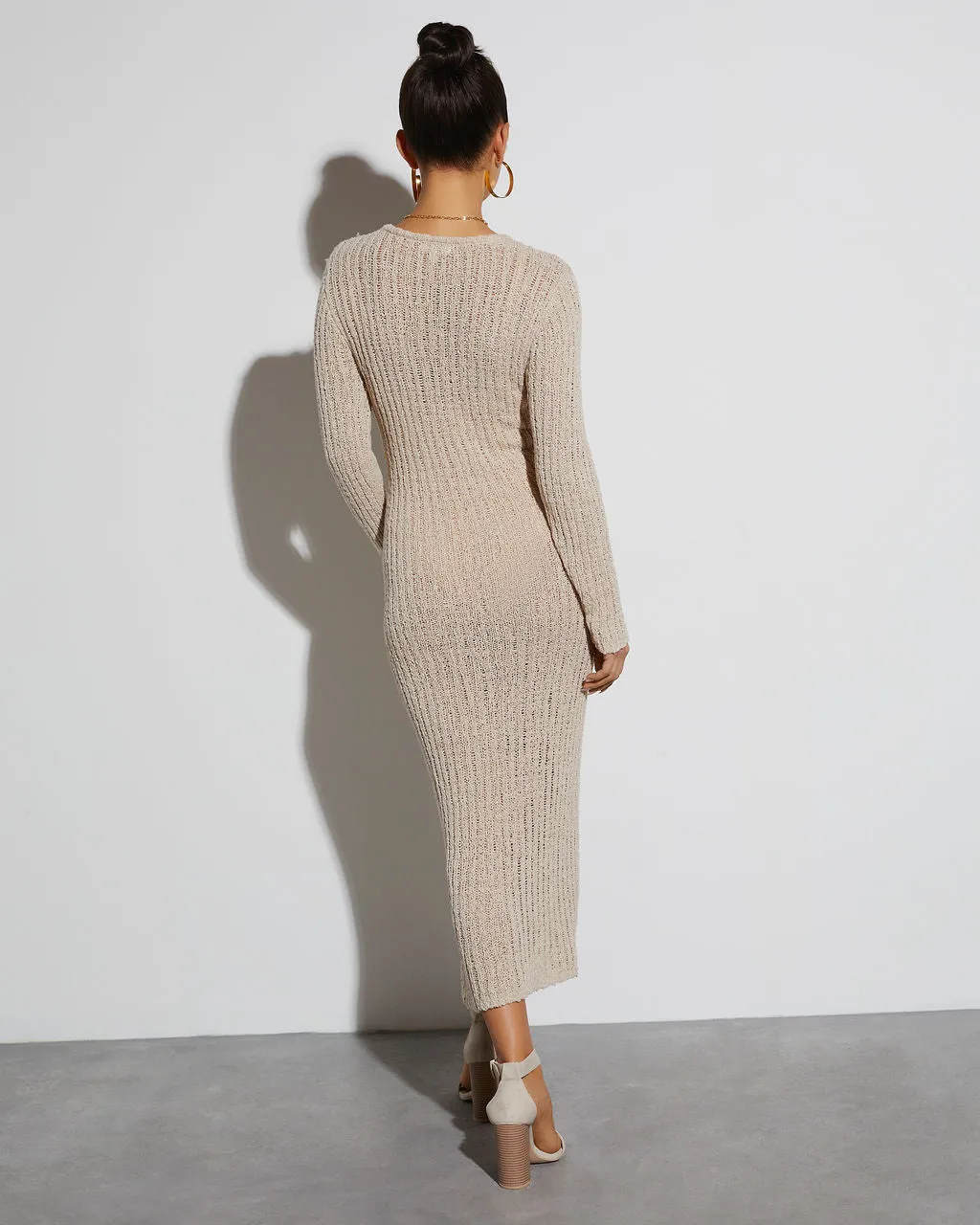 Hailey Crew Neck Bodycon Coverup Midi Dress sold by Vici product image thumbnail 5