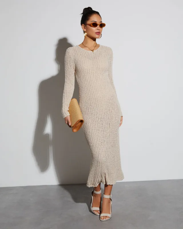 Hailey Crew Neck Bodycon Coverup Midi Dress sold by Vici