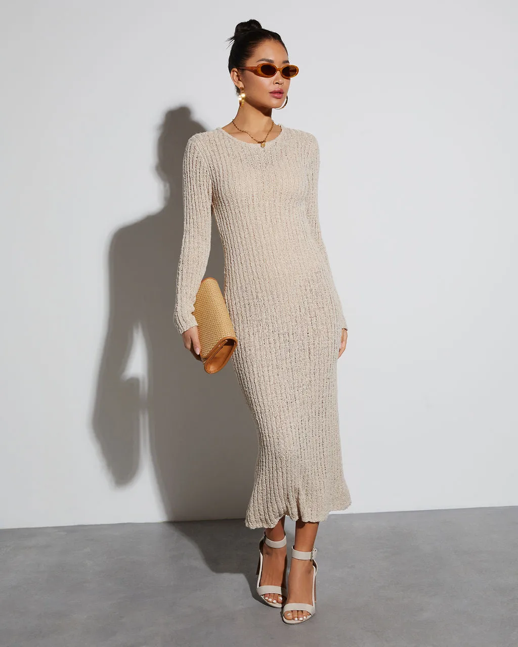 Hailey Crew Neck Bodycon Coverup Midi Dress sold by Vici