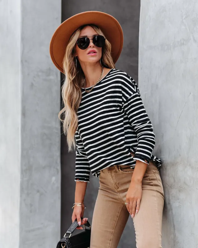 Well Loved Striped Knit Top sold by Vici