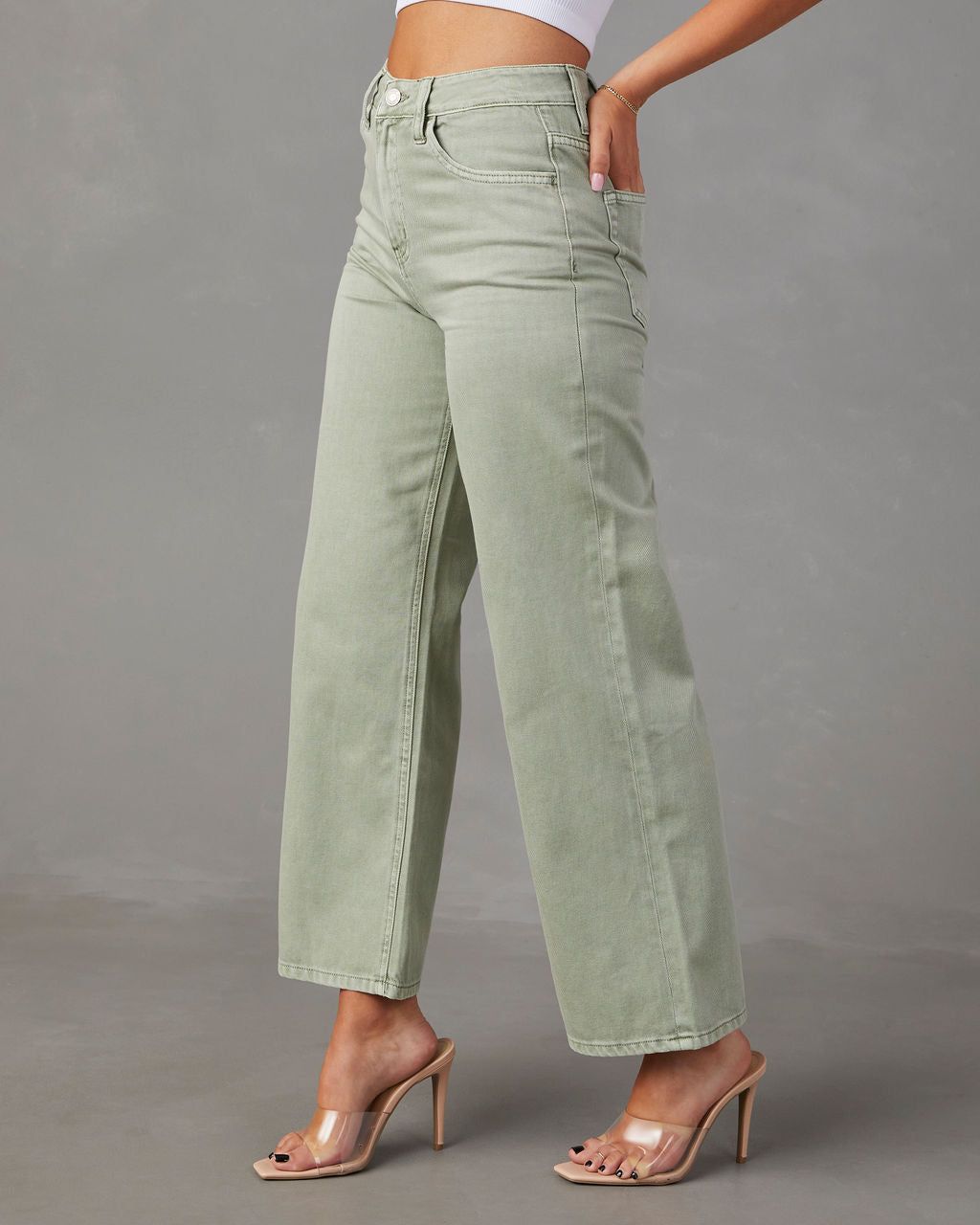 Kelso High Rise Wide Leg Cropped Jeans sold by Vici product image thumbnail 3