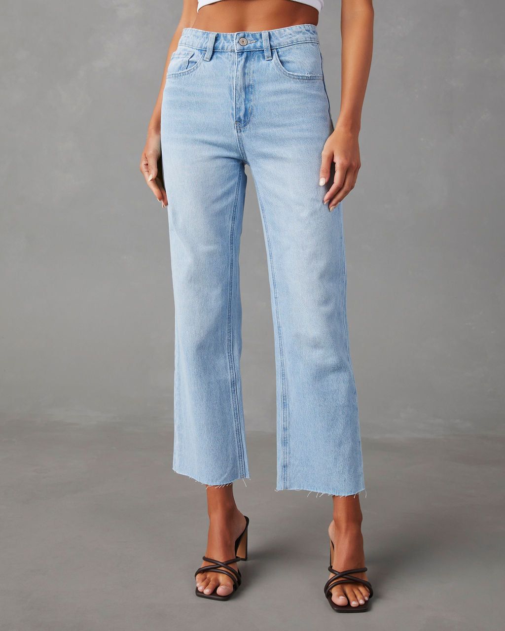 Ryland High Rise Straight Leg Jeans - Light Wash sold by Vici