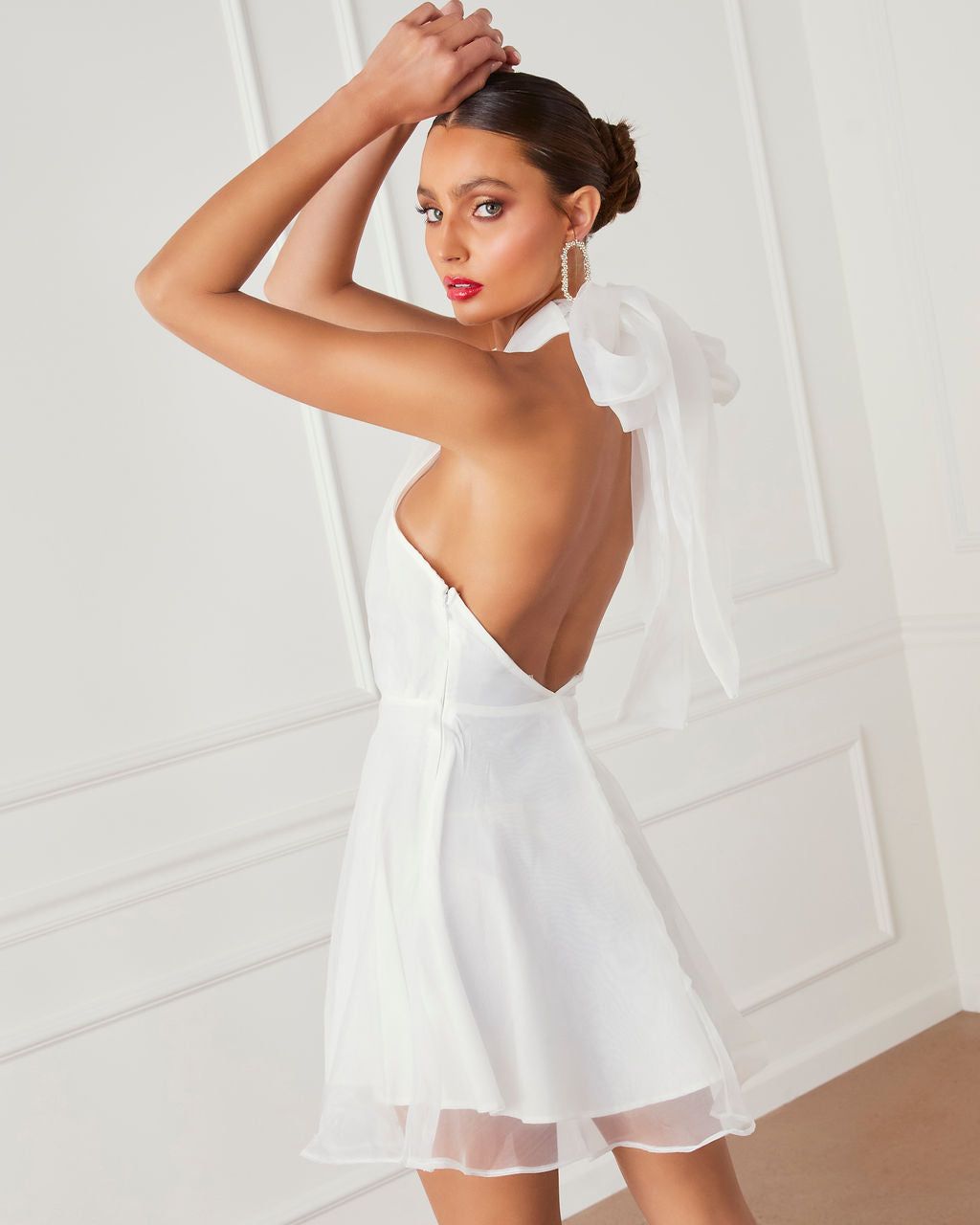 Odyssey Organza Halter Mini Dress - White - FINAL SALE sold by Vici product image thumbnail 2
