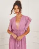 Zora Button Front Cinched Waist Maxi Dress sold by Vici