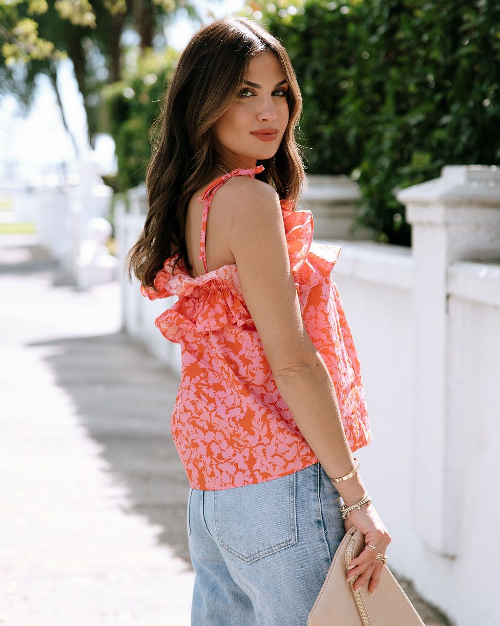 Island Babe Cotton Printed Ruffle Top sold by Vici product image thumbnail 4