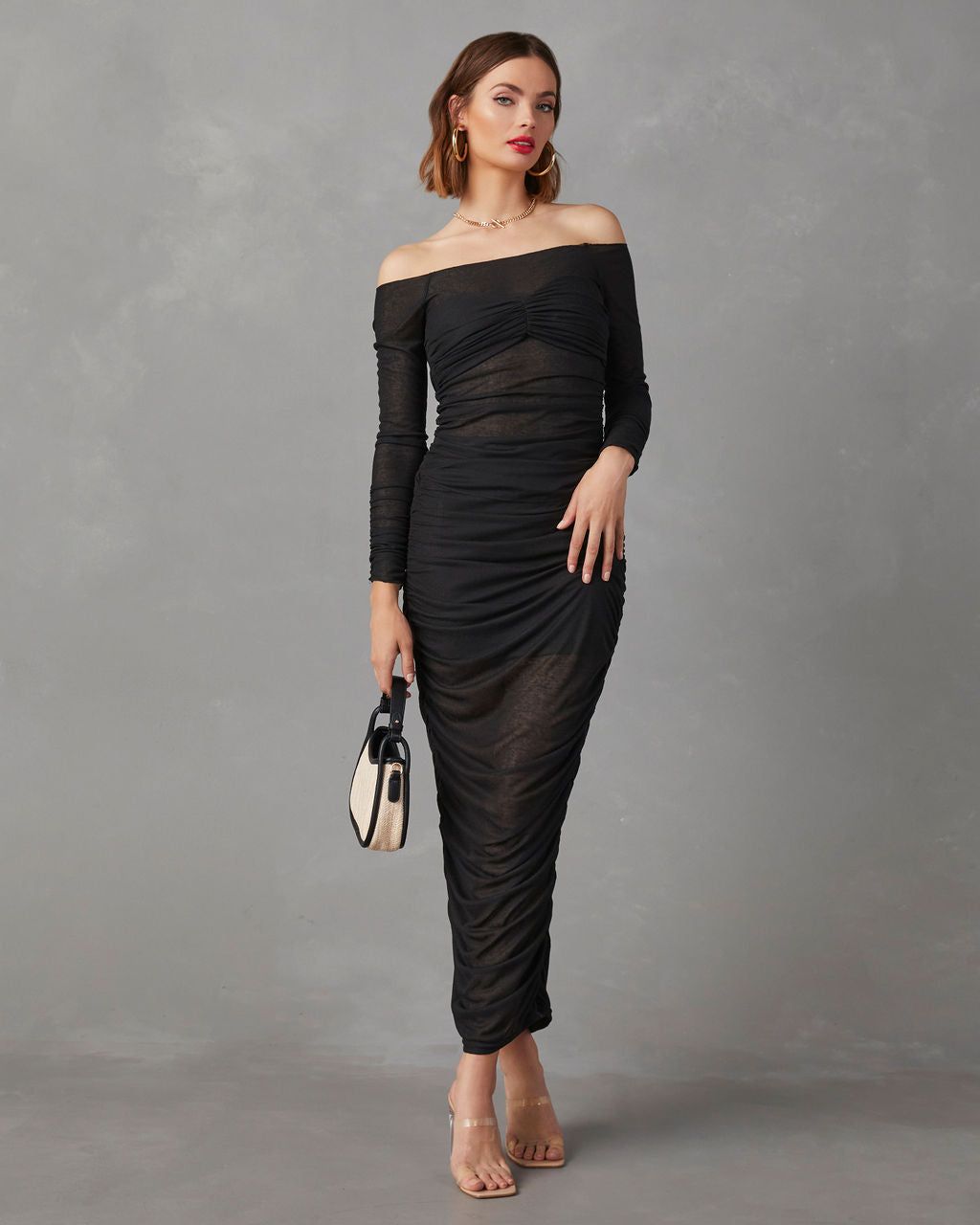 Vietta Long Sleeve Off The Shoulder Top - Black - FINAL SALE sold by Vici product image thumbnail 2