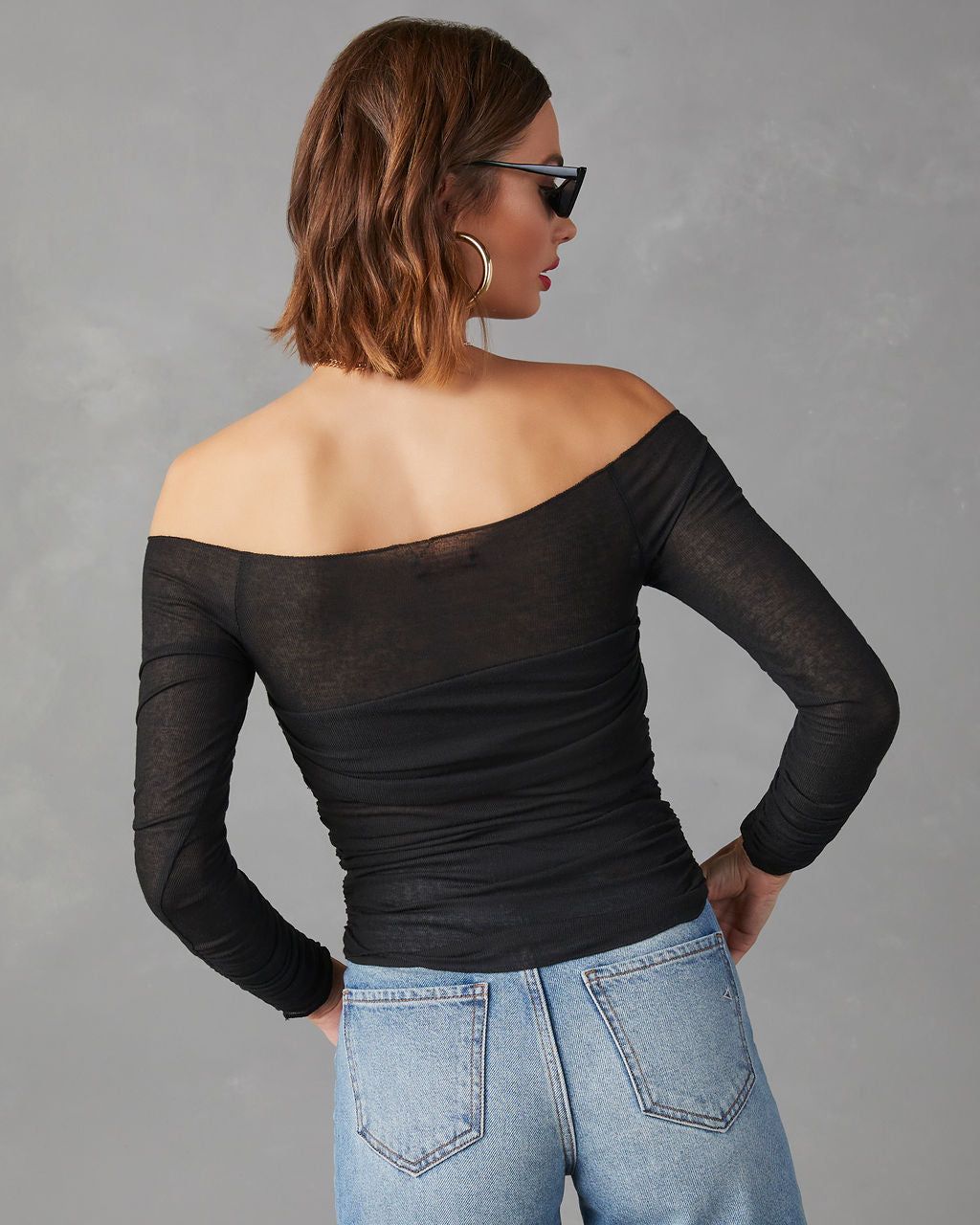 Vietta Long Sleeve Off The Shoulder Top - Black - FINAL SALE sold by Vici product image thumbnail 6