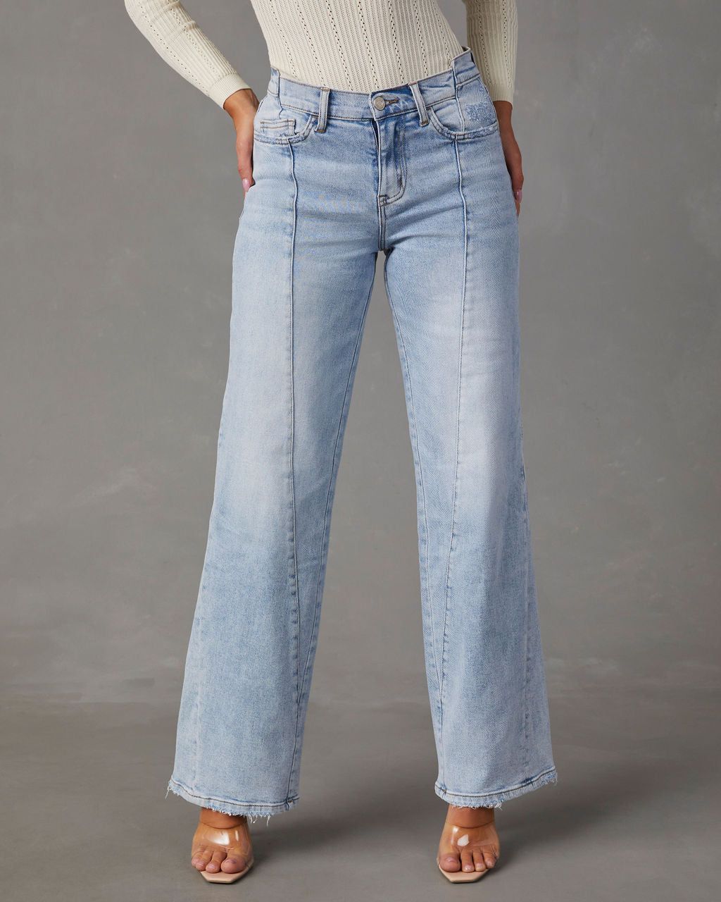 Ansel High Rise Straight Leg Jeans - Light Wash - SALE sold by Vici product image thumbnail 5