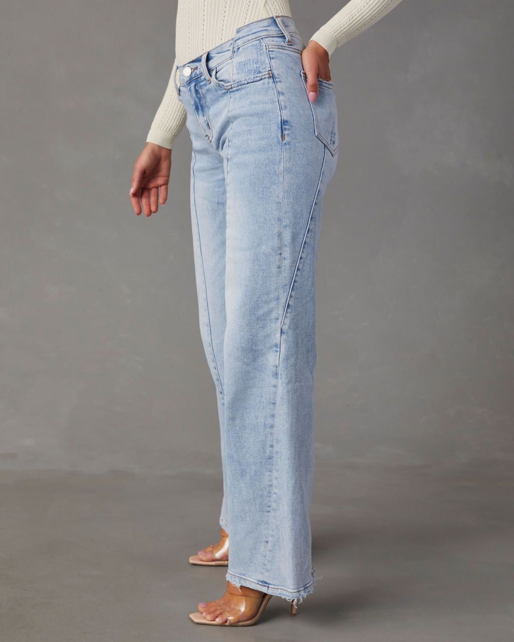 Ansel High Rise Straight Leg Jeans - Light Wash - SALE sold by Vici product image thumbnail 3