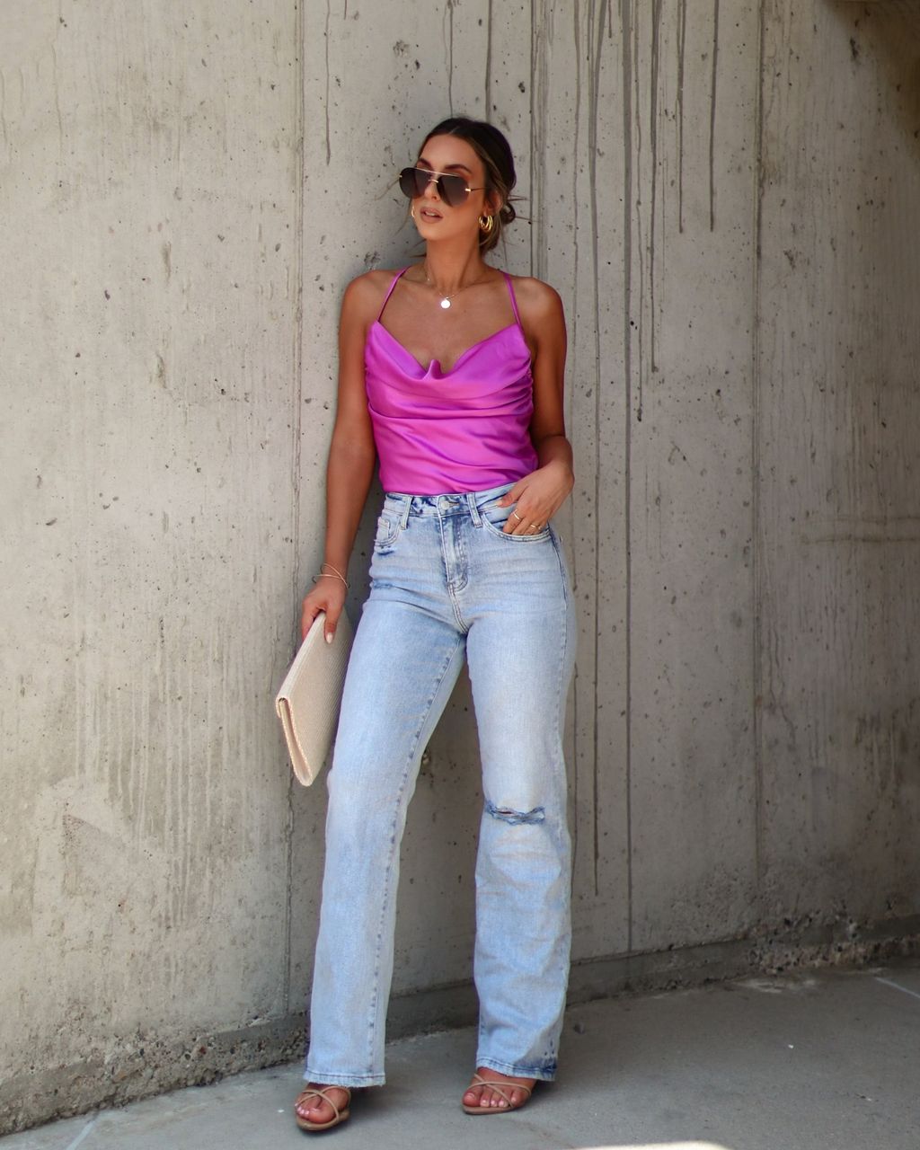 Mallina Satin Cowl Neck Top - Orchid - FINAL SALE sold by Vici product image thumbnail 5