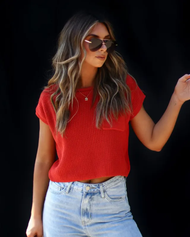 Kerry Relaxed Sweater Top - Terracotta sold by Vici