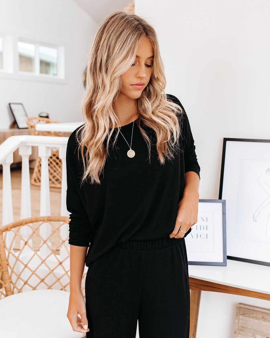 Beauty Sleep Relaxed Knit Top - Black - FINAL SALE sold by Vici