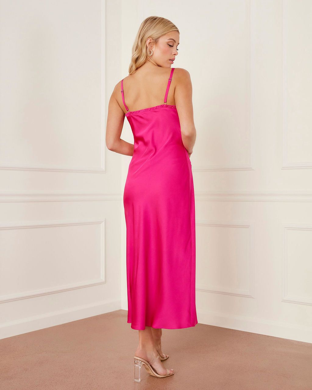 Karissa Satin Slip Midi Dress sold by Vici product image thumbnail 2