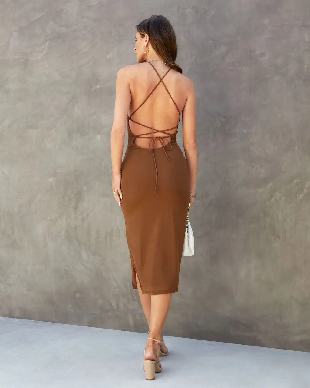 Zuri Lace Up Back Midi Dress sold by Vici product image thumbnail 3