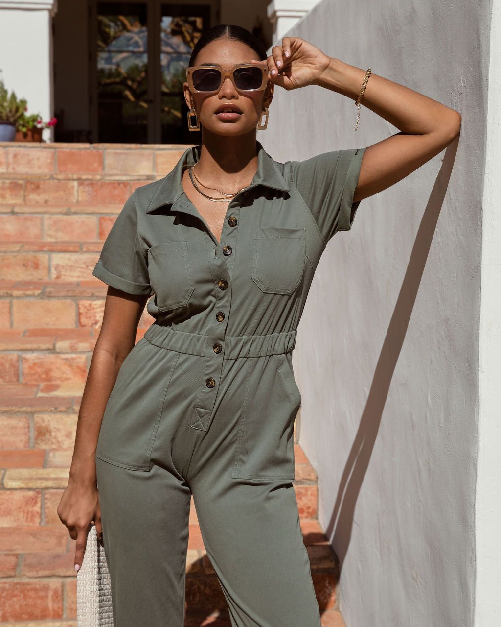 Serena Pocketed Jumpsuit - Olive - FINAL SALE sold by Vici product image thumbnail 7