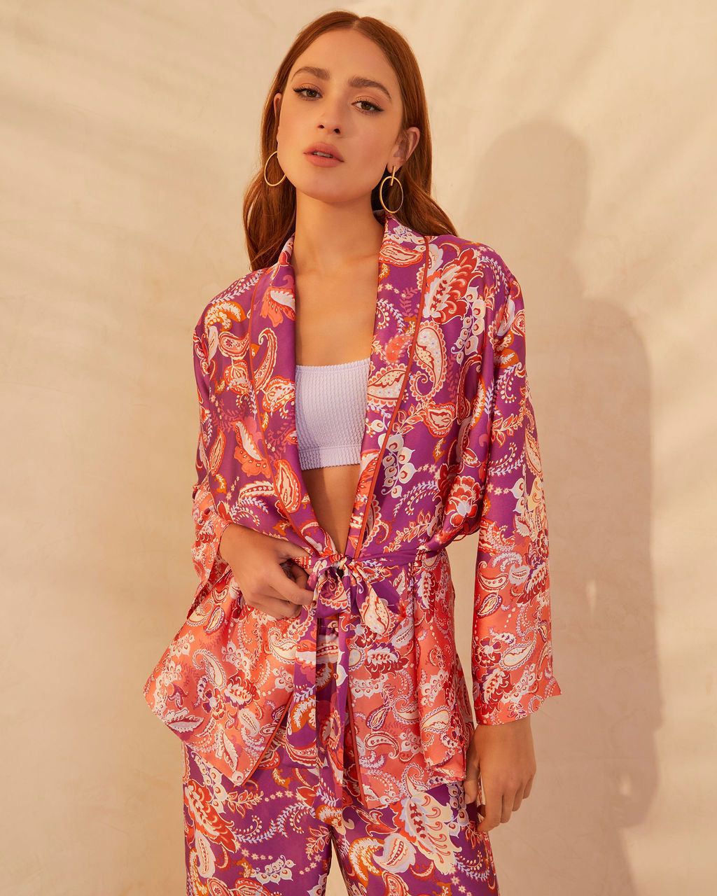 Merryn Satin Kimono - Plum - FINAL SALE sold by Vici product image thumbnail 6