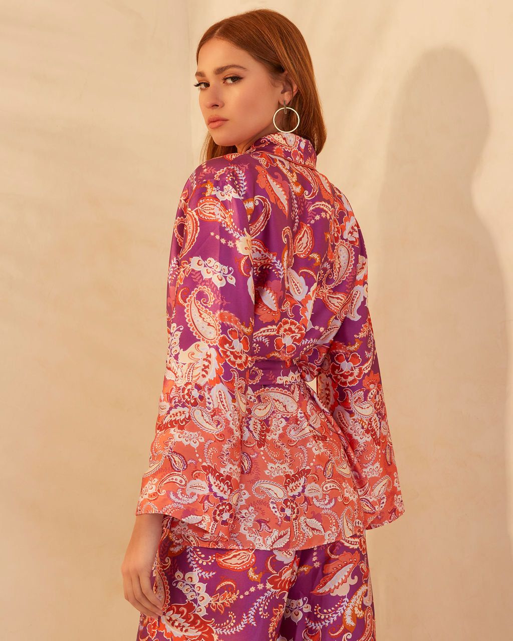 Merryn Satin Kimono - Plum - FINAL SALE sold by Vici product image thumbnail 2