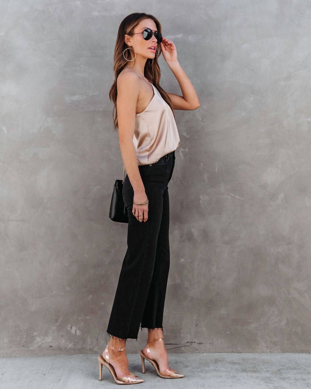 Lorenza Satin One Shoulder Top - Taupe - FINAL SALE sold by Vici product image thumbnail 5