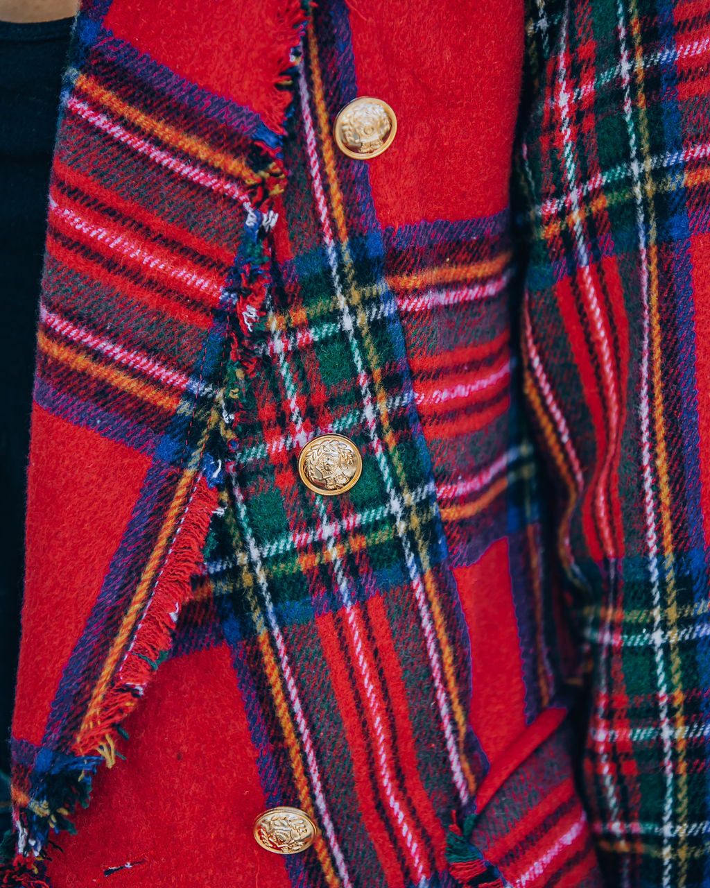 Be Festive Pocketed Plaid Blazer - Red - FINAL SALE sold by Vici product image thumbnail 5
