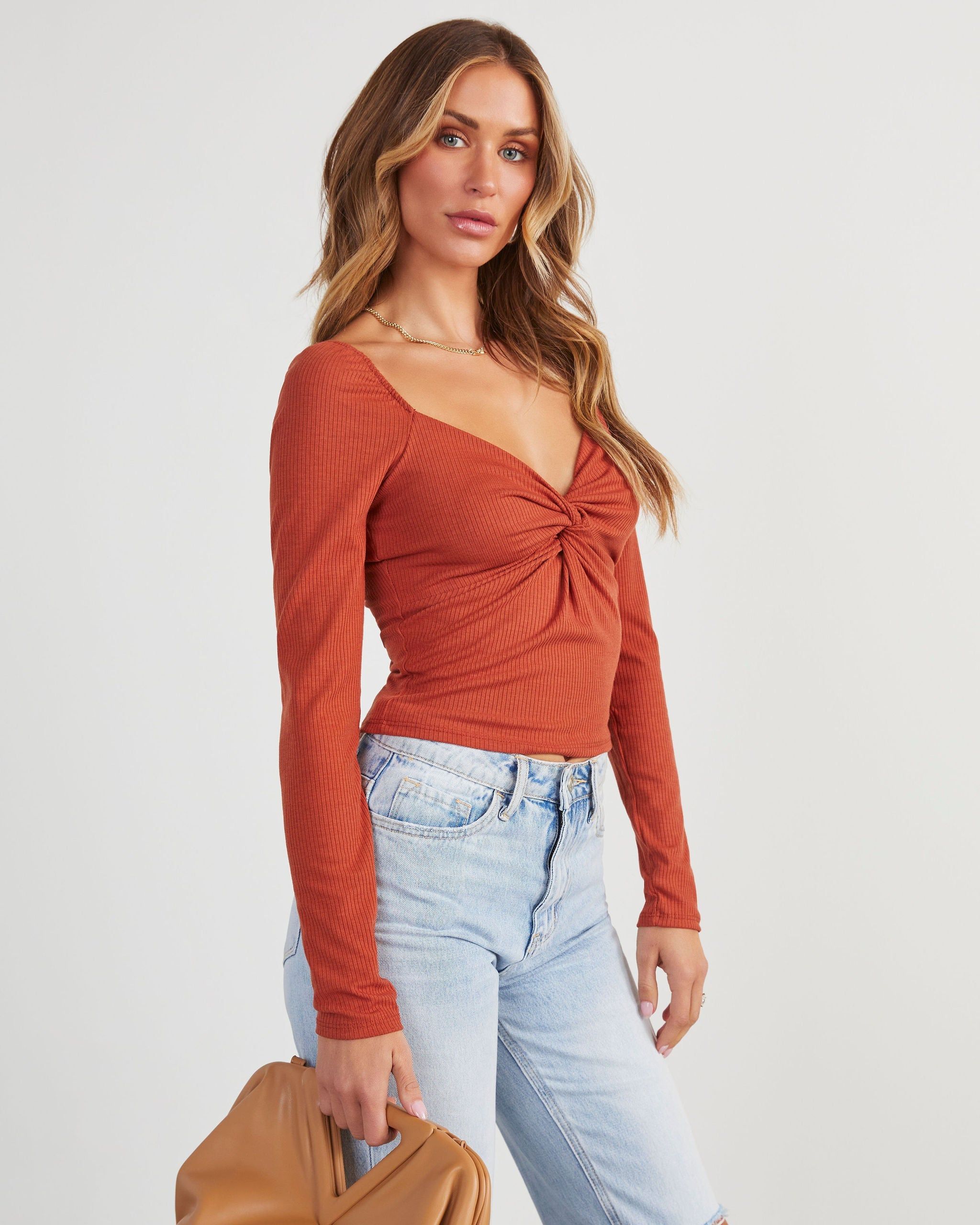 Rozalia Twisted Front Long Sleeve Top sold by Vici product image thumbnail 5