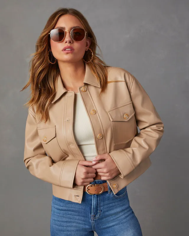 Kenzo Faux Leather Button Down Jacket sold by Vici