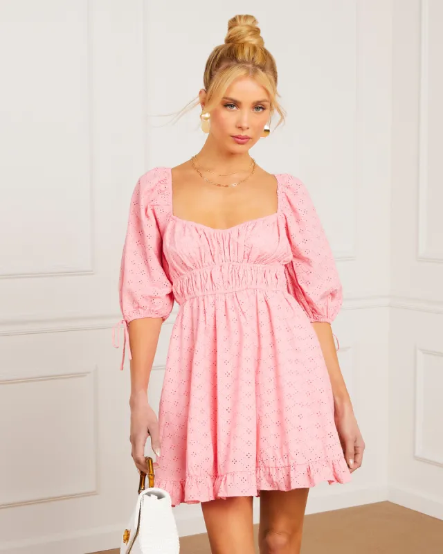 Delilah Eyelet Mini Dress sold by Vici