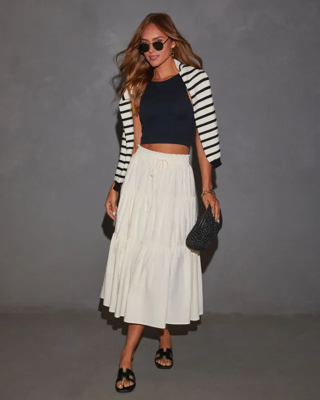 Saylor Tiered Midi Skirt sold by Vici