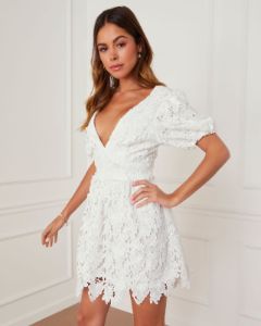 Vitoria Lace Mini Dress - White sold by Vici