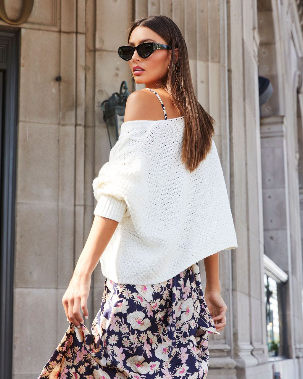 Simply Blooming Satin Slip Midi Dress sold by Vici product image thumbnail 5