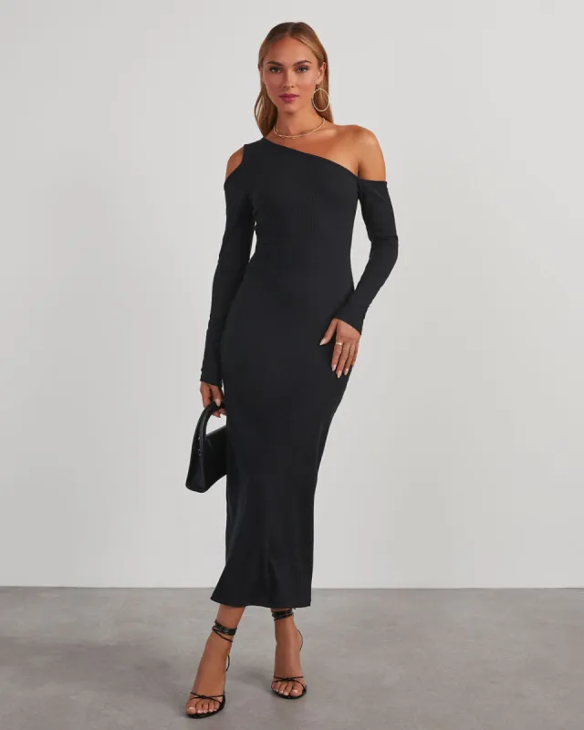 Regina Cutout One Shoulder Knit Midi Dress sold by Vici