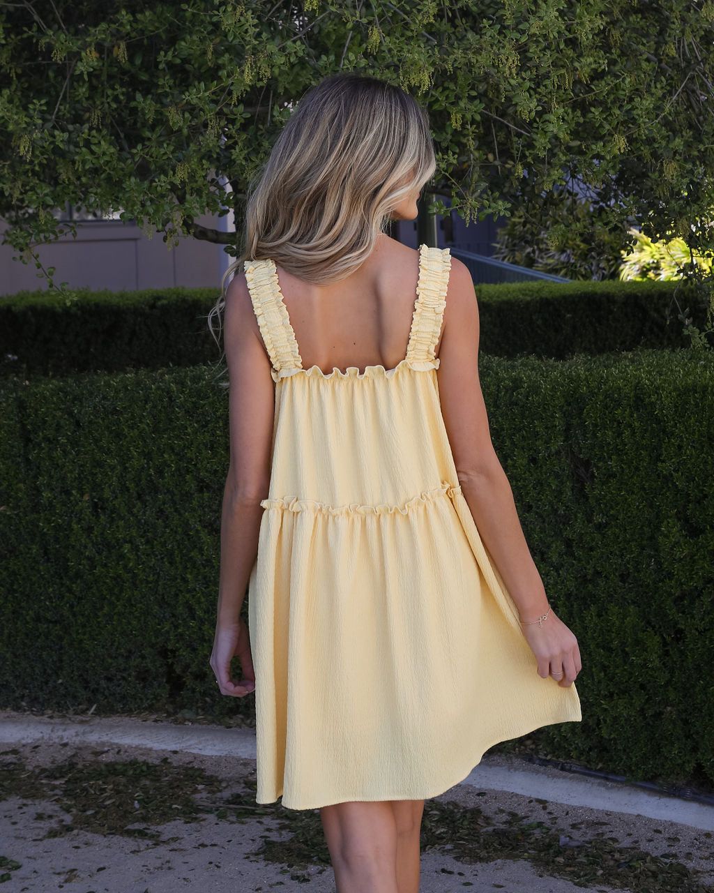 Clarity Scrunch Shoulder Babydoll Dress - Lemon - FINAL SALE sold by Vici product image thumbnail 2
