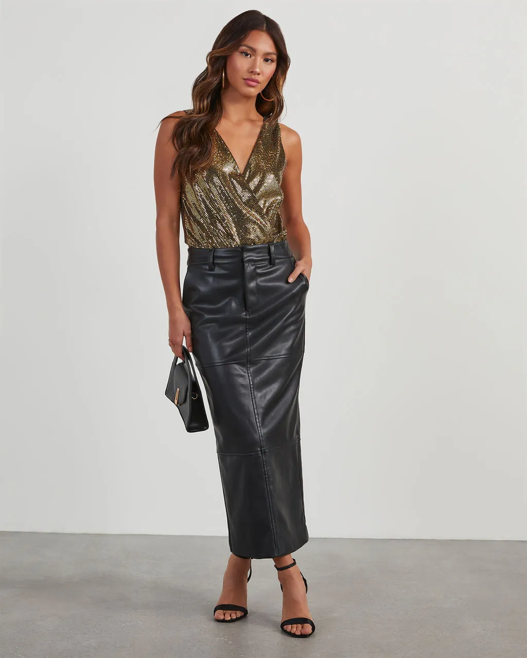 Lights Out Metallic Wrap Bodysuit sold by Vici product image thumbnail 5