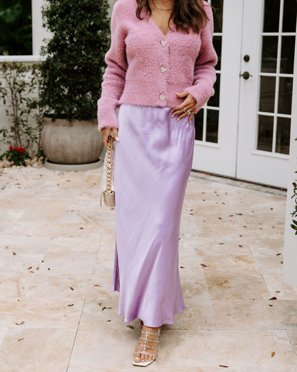 Naya Satin Midi Skirt - Lilac - FINAL SALE sold by Vici product image thumbnail 2