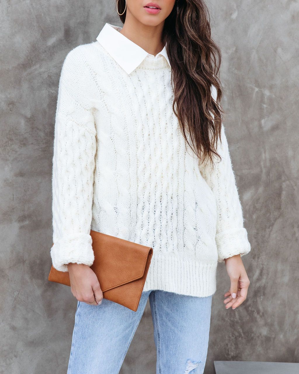 Lonely World Cable Knit Sweater sold by Vici product image thumbnail 2