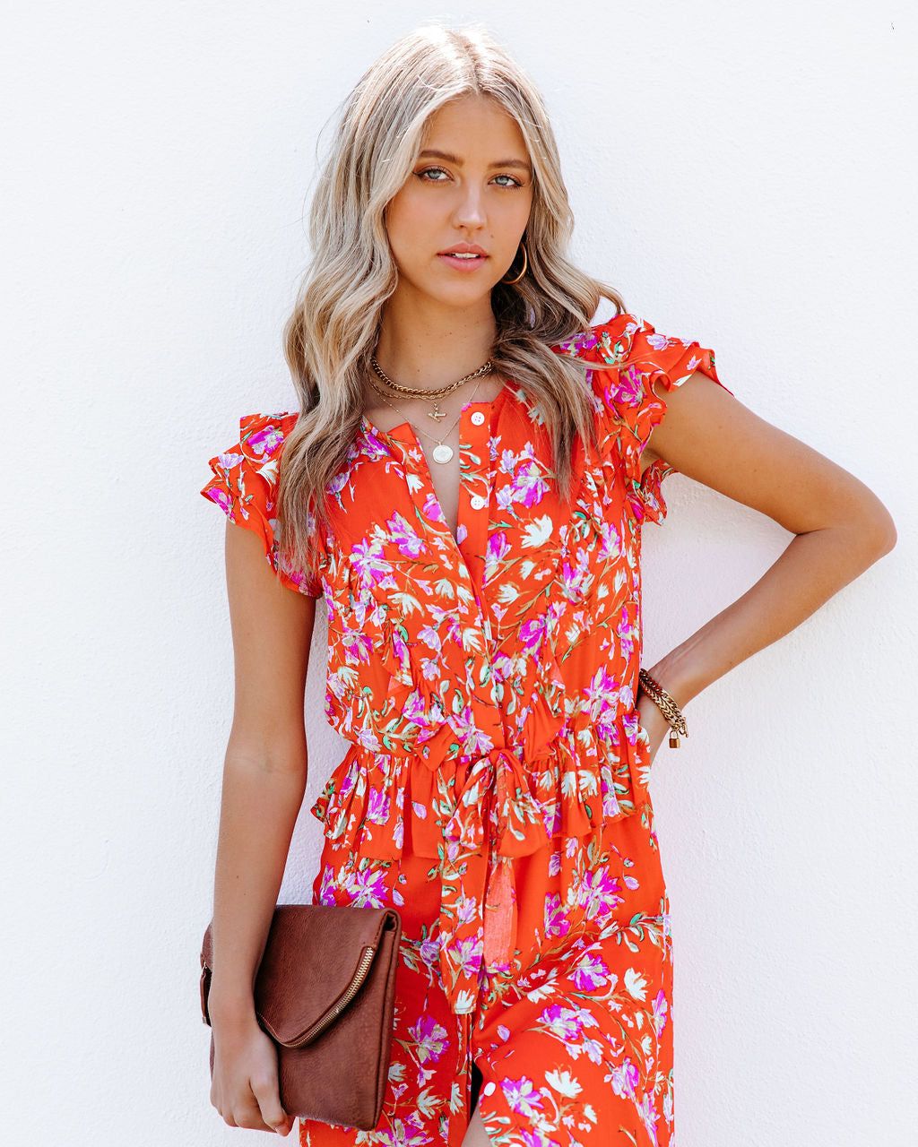 Those Summer Nights Floral Ruffle Maxi Dress - FINAL SALE sold by Vici product image thumbnail 8
