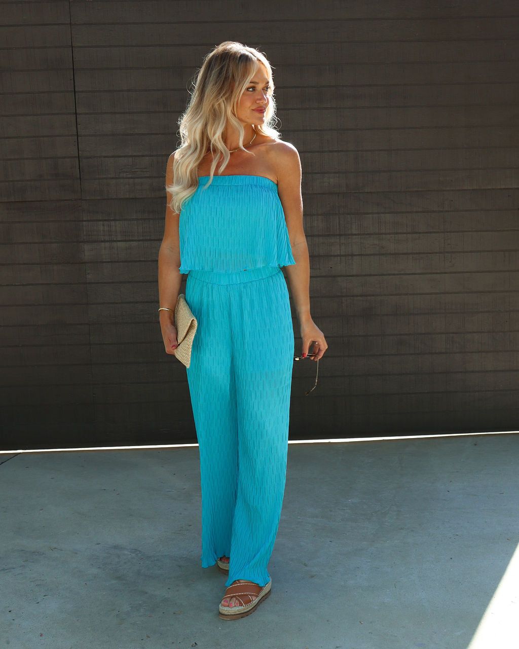 Miami Vice High Waisted Wide Leg Pants - Aqua - FINAL SALE sold by Vici product image thumbnail 4