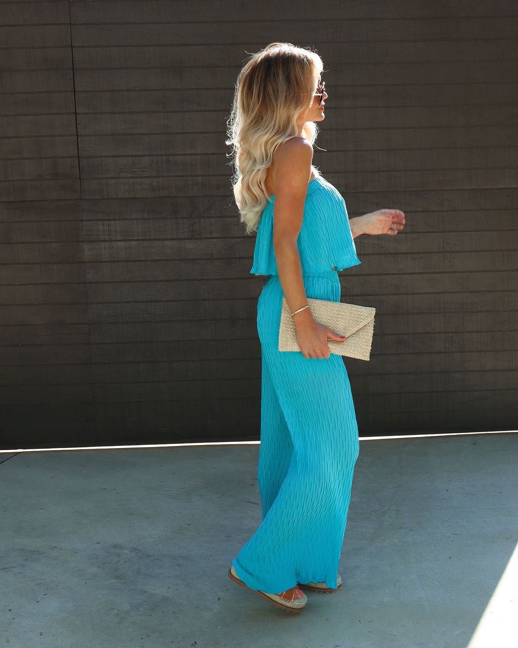 Miami Vice High Waisted Wide Leg Pants - Aqua - FINAL SALE sold by Vici product image thumbnail 5