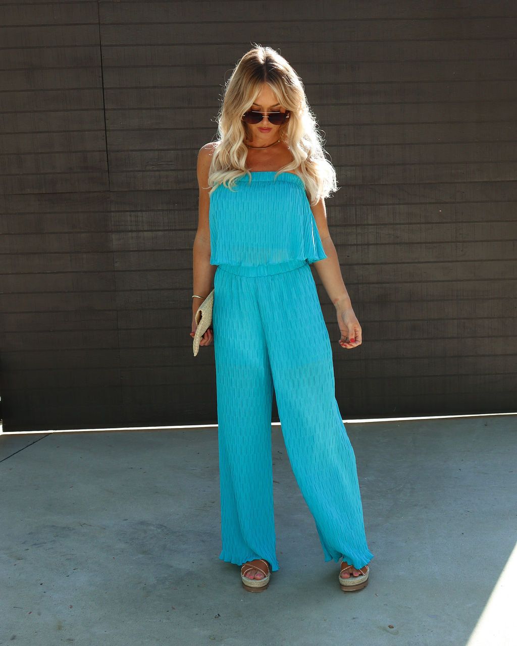 Miami Vice High Waisted Wide Leg Pants - Aqua - FINAL SALE sold by Vici product image thumbnail 6