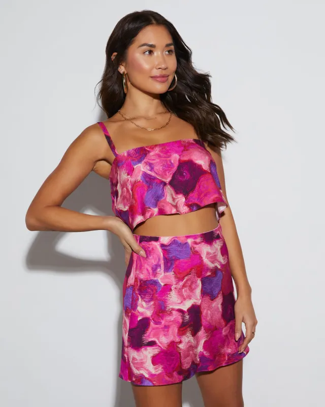 Monique Satin Printed Crop Top sold by Vici