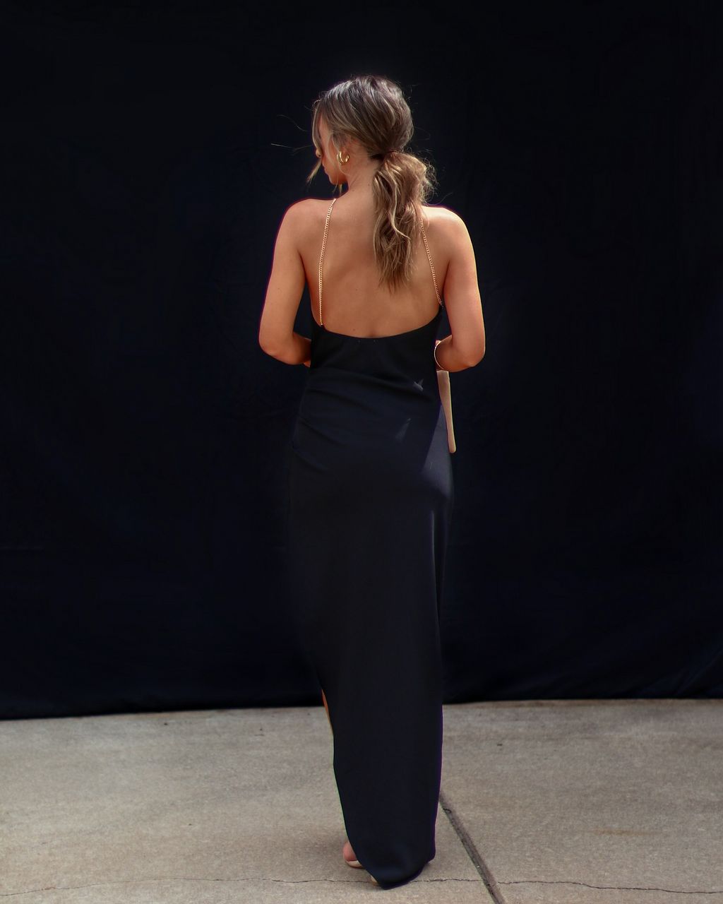 Monroe One Shoulder Chain Asymmetrical Hem Maxi Dress sold by Vici product image thumbnail 2