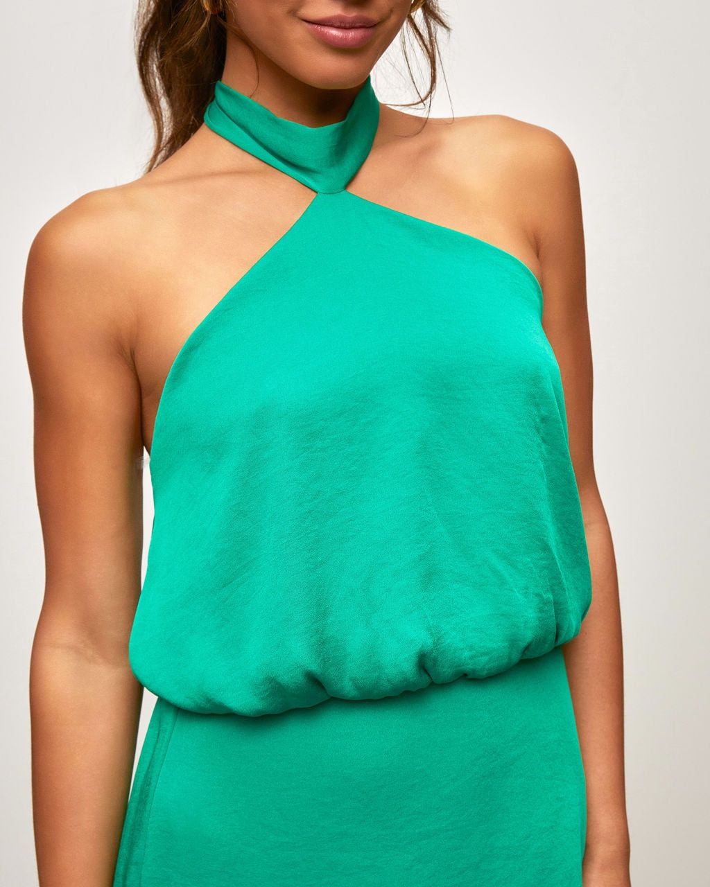 Sweet Grace Satin Halter Mini Dress - Green - FINAL SALE sold by Vici product image thumbnail 3