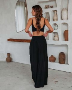 Lounge Life Smocked Pocketed Pants - Black - FINAL SALE sold by Vici