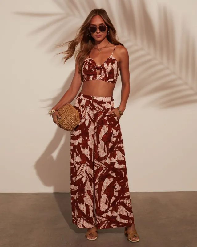 Madrid Wide Leg Printed Pants sold by Vici