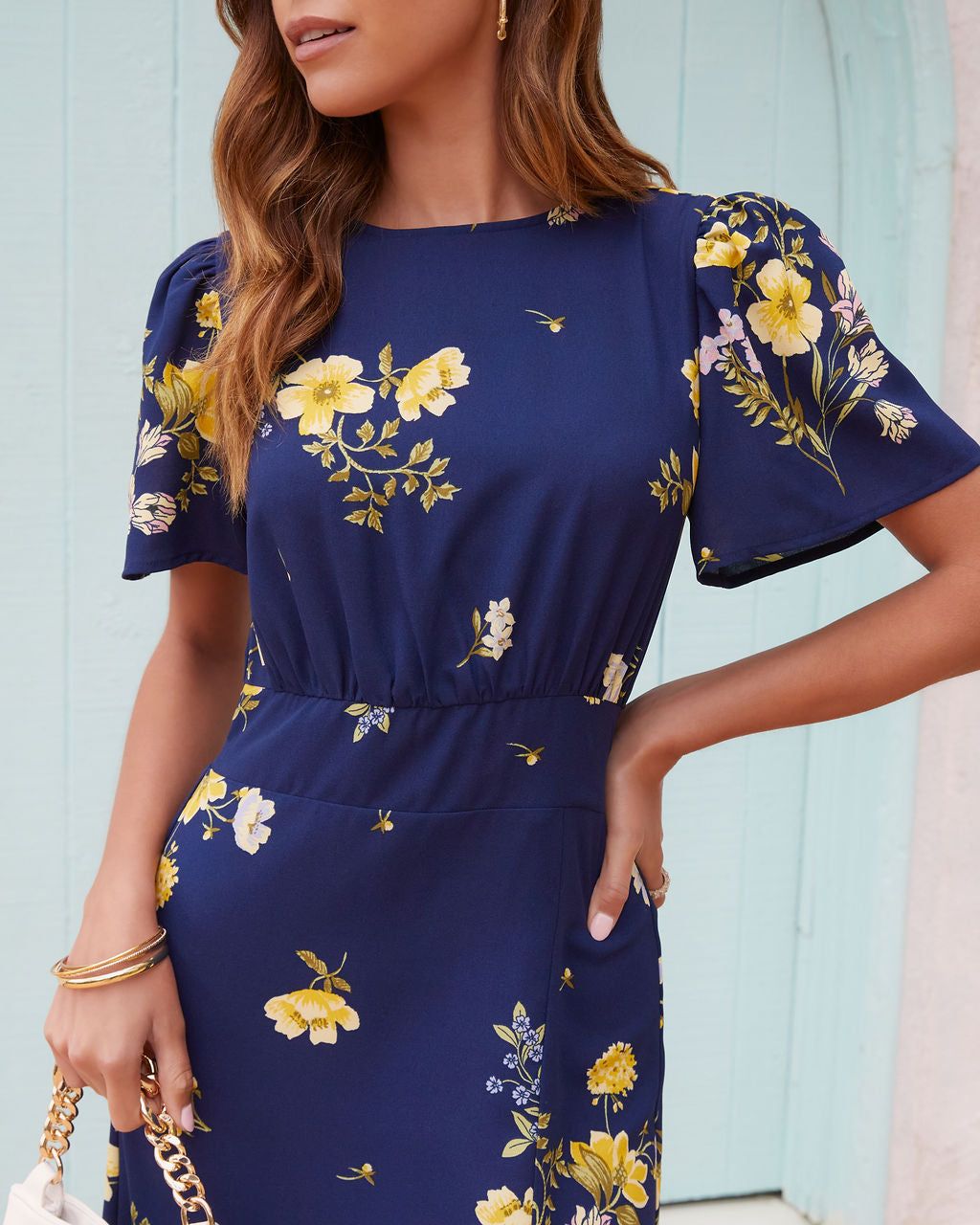 Jada Floral Slit Midi Dress sold by Vici product image thumbnail 2