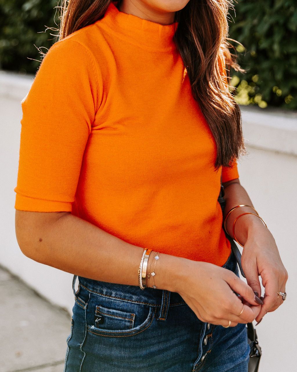 Kashmira Mock Neck Knit Top - Orange - FINAL SALE sold by Vici product image thumbnail 4