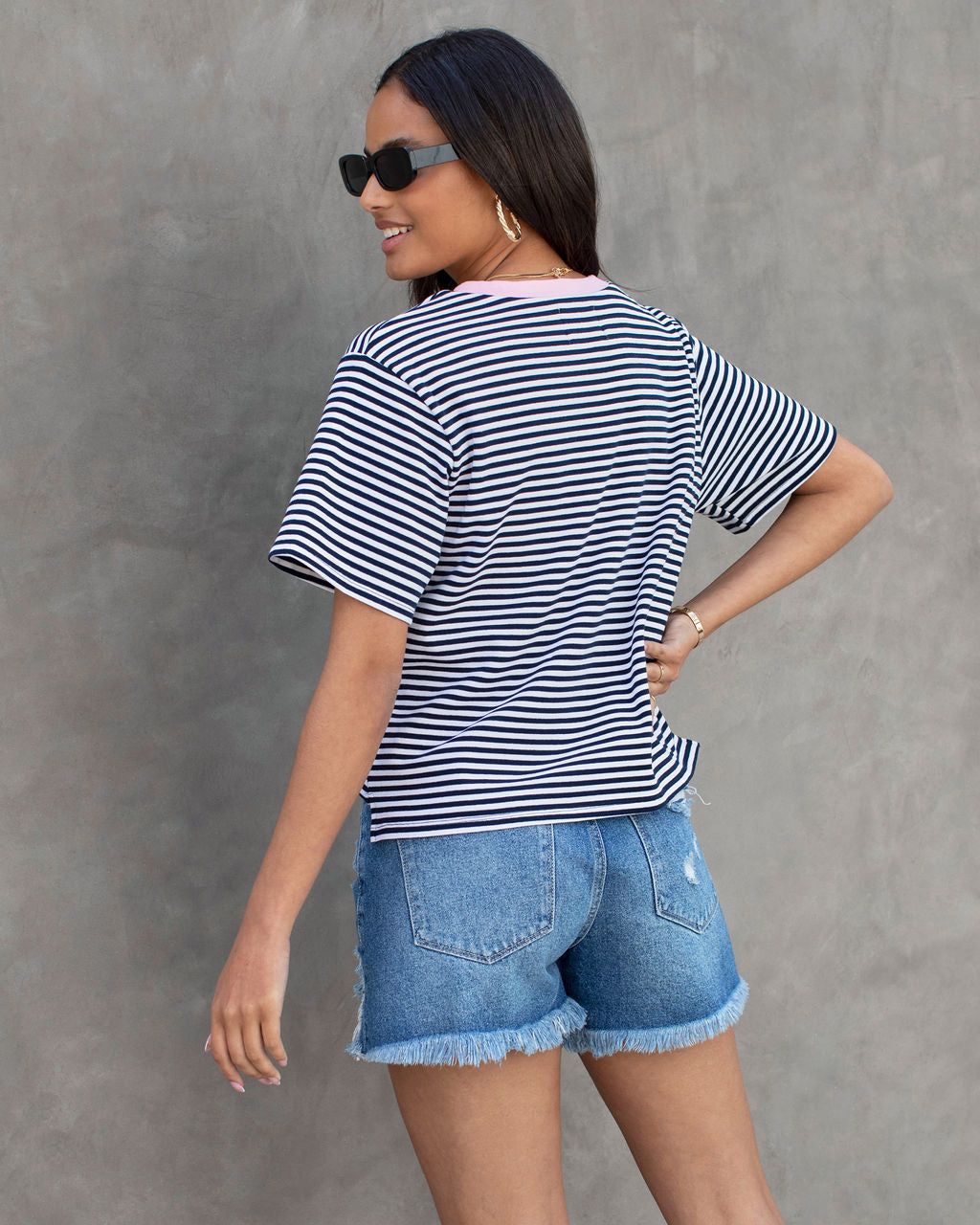 Pierce Cotton Striped T sold by Vici product image thumbnail 2
