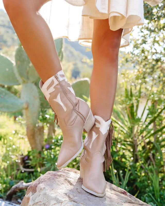Millie Western Fringe Boot - Tan - FINAL SALE sold by Vici