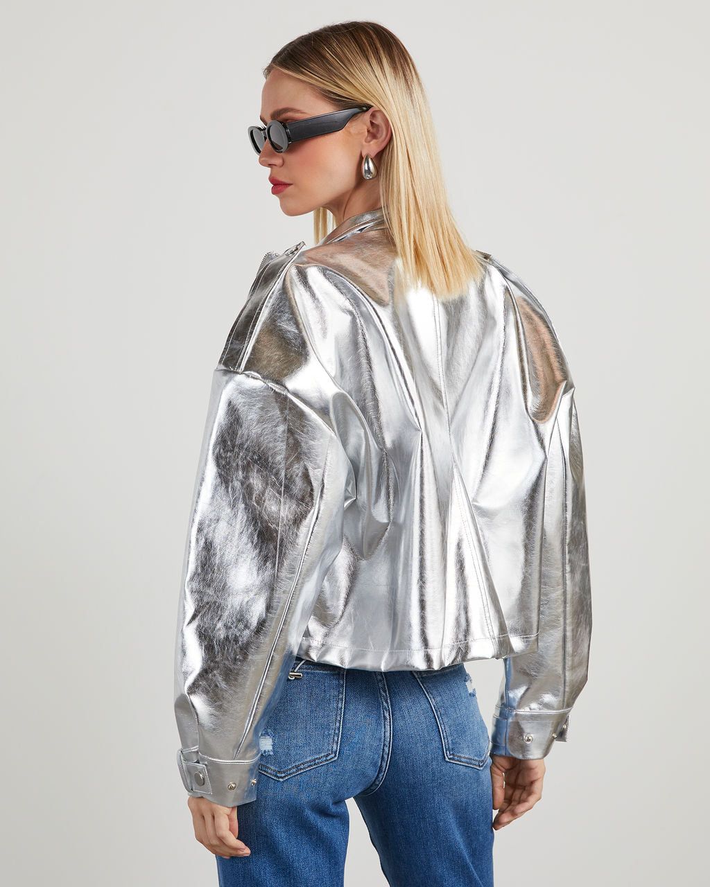 Attention Seeker Metallic Bomber Jacket sold by Vici product image thumbnail 4